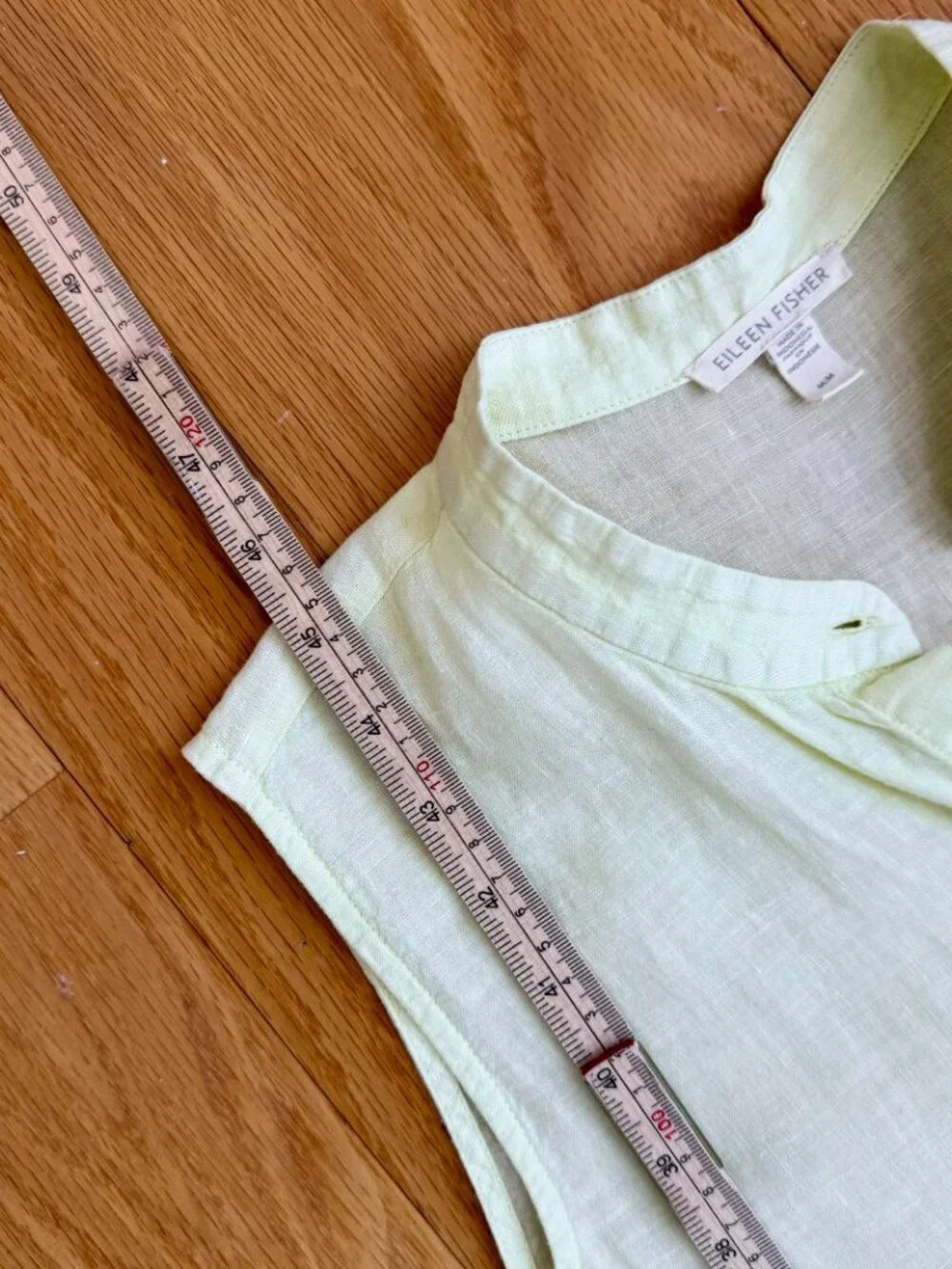 Eileen Fisher Maxi Dress Organic Linen Sleeveless Yellow (M) - Picture 9 of 9